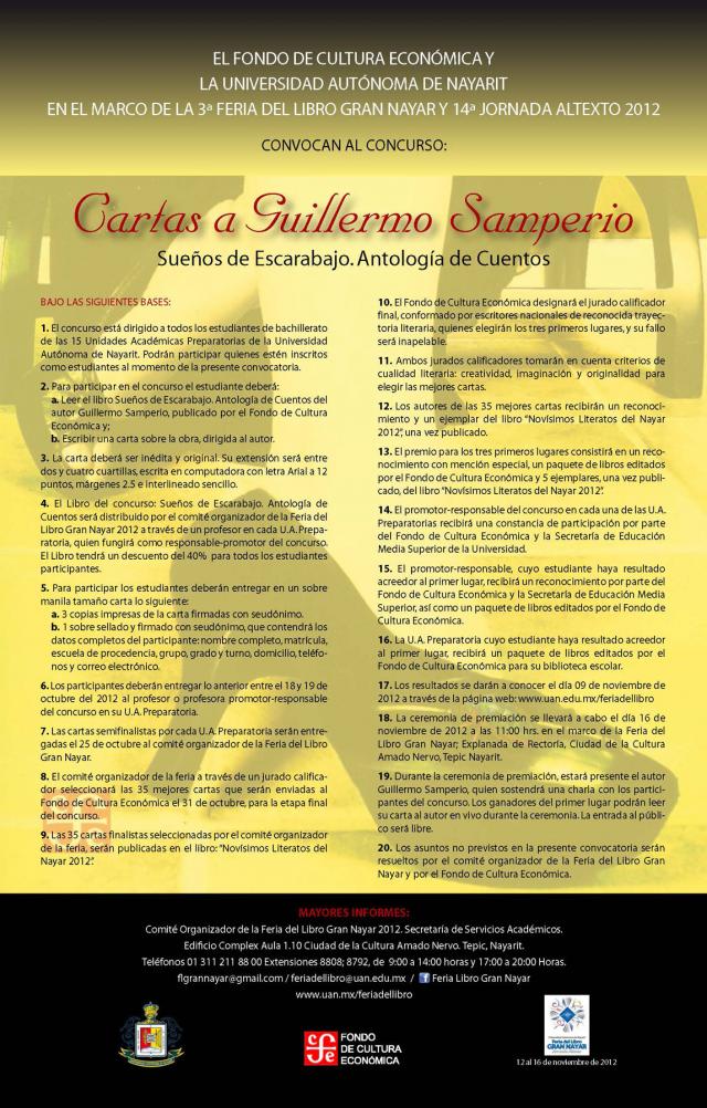 Convocatoria Cartas a Guillermo Samperio