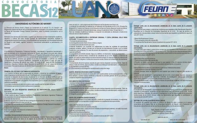 Becas institucionales UAN 2012