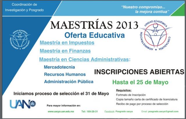 Maestrías y Diplomados UACYA 2013