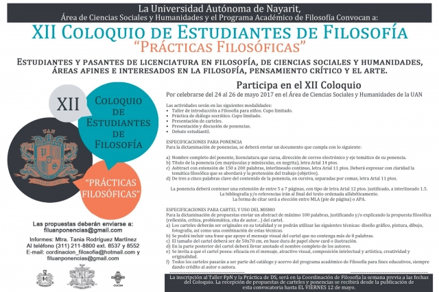 X11 Coloquio de Estudiantes de Filosofia