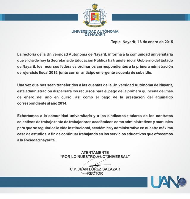 Aviso Oficial 16 de enero
