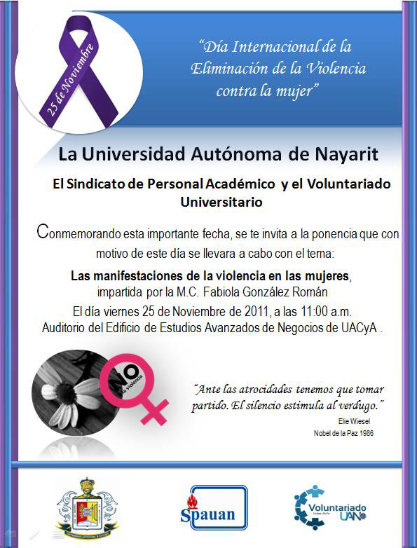 Invitación a conferencia eliminación de la violencia contra la mujer 