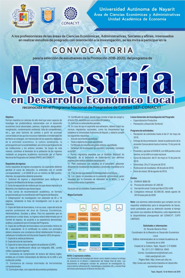 Maestría En Desarrollo Económico Local2018