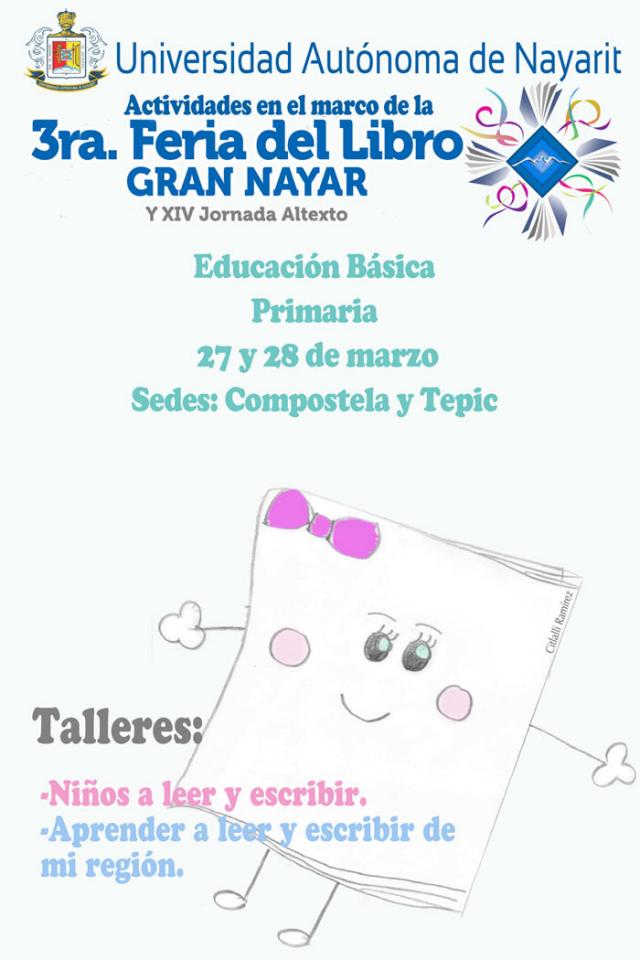 Cartel Taller de escritura y lectura para niños