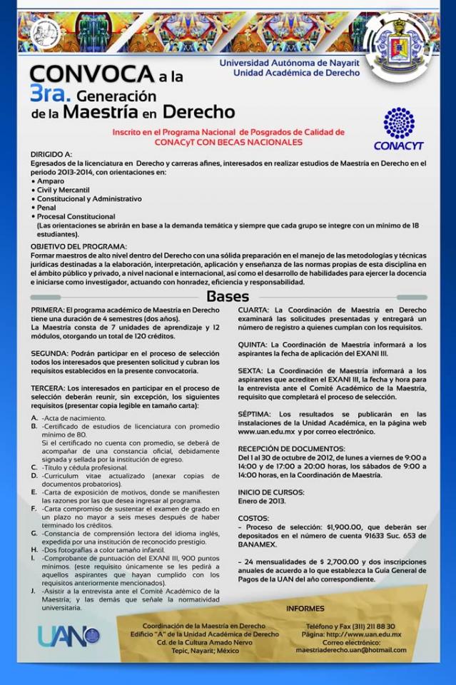 Convocatoria Derecho