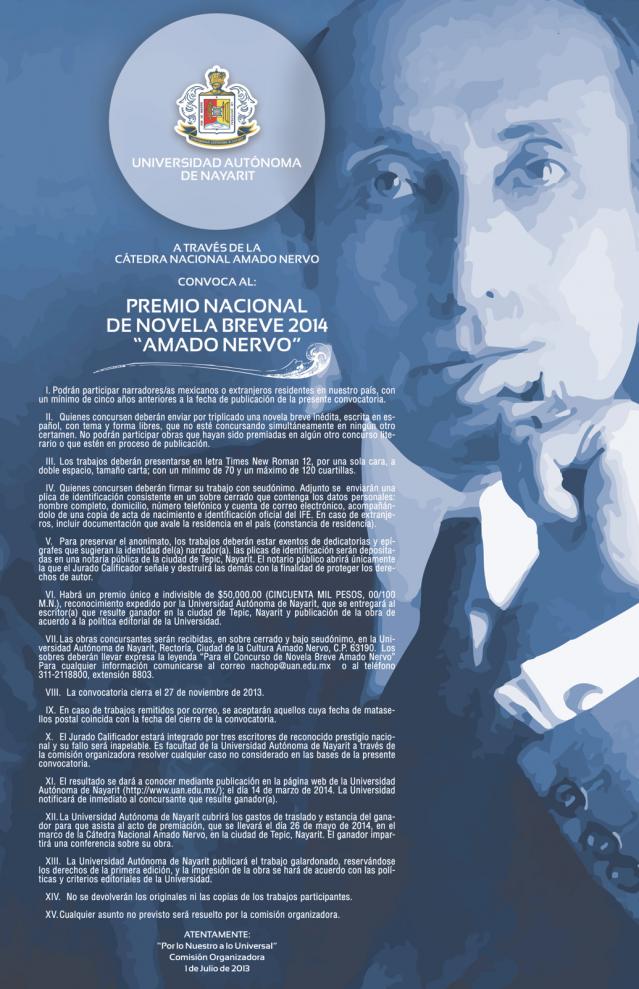 Convocatoria Novela Breve Amado Nervo 2014